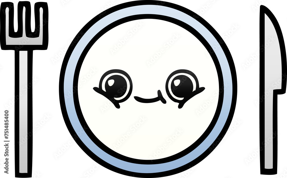 gradient shaded cartoon dinner plate gradient shaded cartoon dinner plate