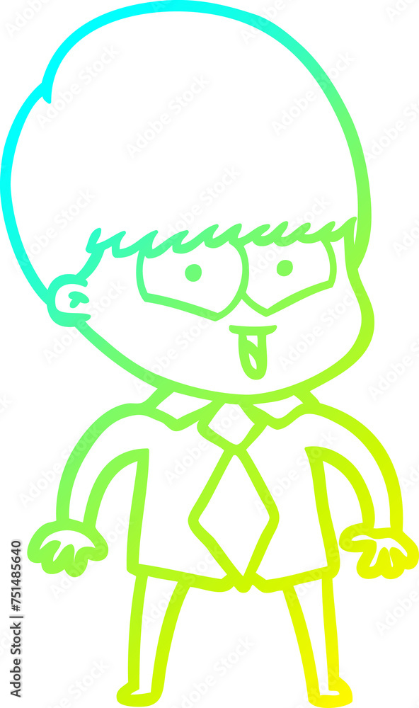 cold gradient line drawing cartoon happy boy cold gradient line drawing cartoon happy boy