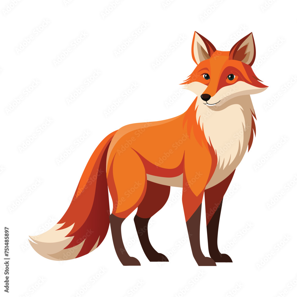 Fox Illustration on White Background Fox Illustration on White Background