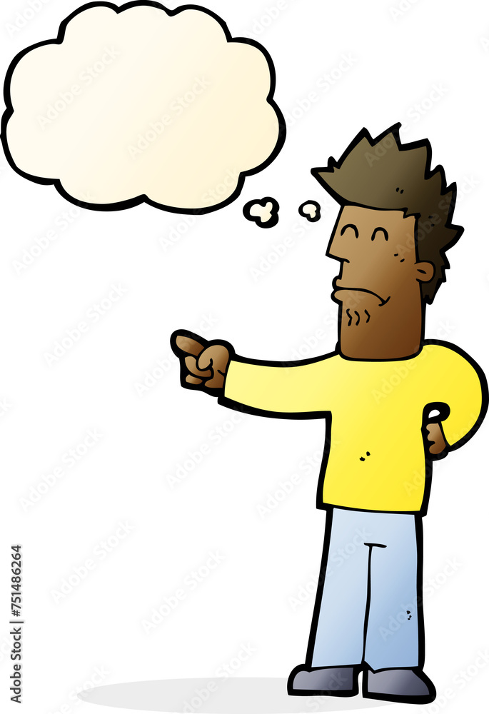 cartoon man pointing with thought bubble cartoon man pointing with thought bubble