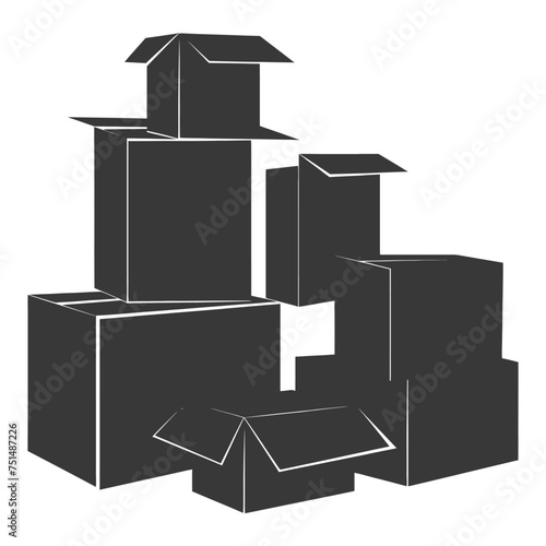 Silhouette cardboard black color only
