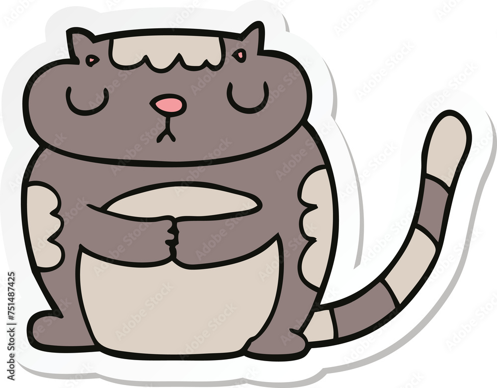 sticker of a cute cartoon cat sticker of a cute cartoon cat