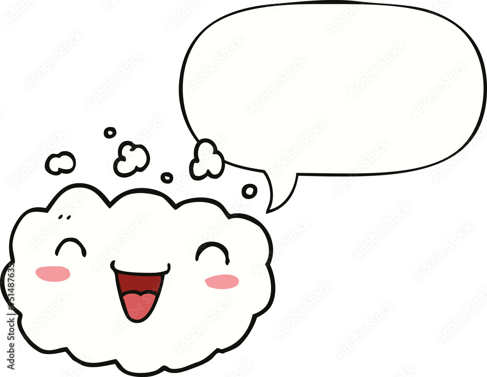 happy cartoon cloud and speech bubble happy cartoon cloud and speech bubble