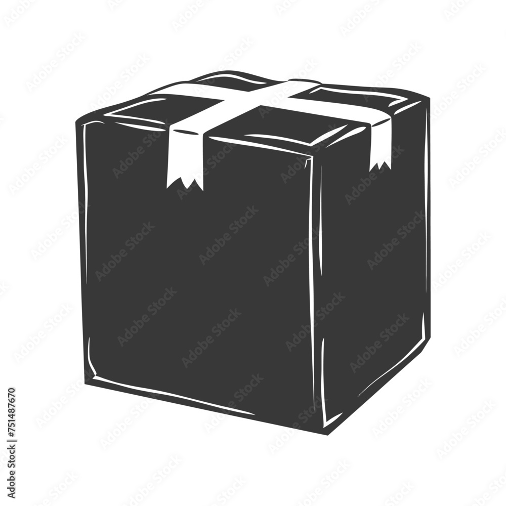 Silhouette cardboard package black color only Silhouette cardboard package black color only