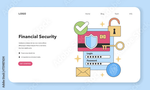 Financial Security concept. Flat vector illustration.