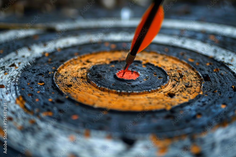 Precision striking bullseye an arrow hitting its target with precision. Generative Ai Precision striking bullseye an arrow hitting its target with precision. Generative Ai