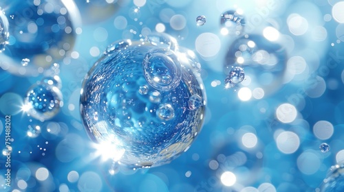 Close-up of Hyaluronic Acid Molecules with Water Droplets