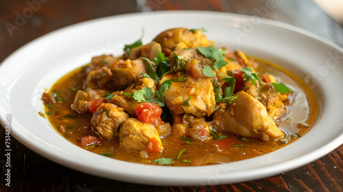 Savory chicken curry dish on plate