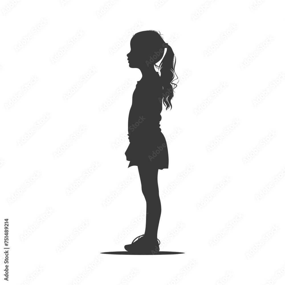 Fototapeta premium Silhouette caucasian girl black color only