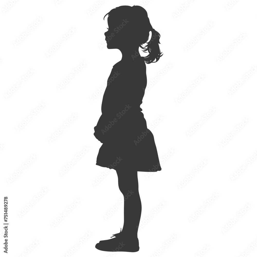 Silhouette caucasian girl black color only Silhouette caucasian girl black color only