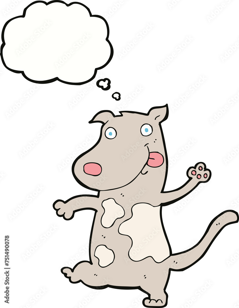 cartoon happy dog with thought bubble cartoon happy dog with thought bubble