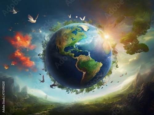 Illustration of Planet earth  Caring for the earth  earth day