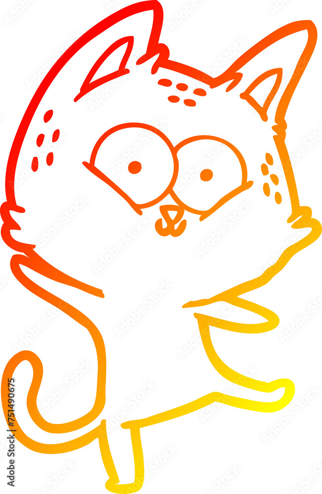 warm gradient line drawing cartoon cat dancing warm gradient line drawing cartoon cat dancing
