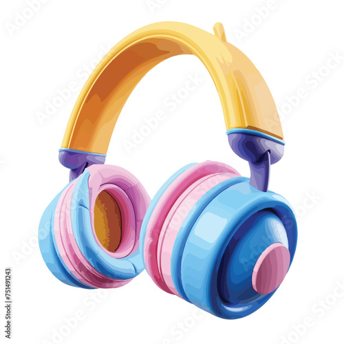 3d headphone icon on isolated white background podcast