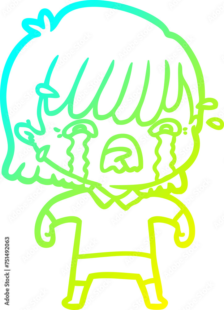 cold gradient line drawing cartoon girl crying cold gradient line drawing cartoon girl crying
