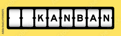Black color in word kanban on slot banner with yellow color background