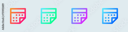 Calendar line icon in gradient colors. Event signs vector illustration.