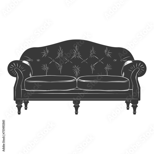 Silhouette Scandinavian sofa black color only