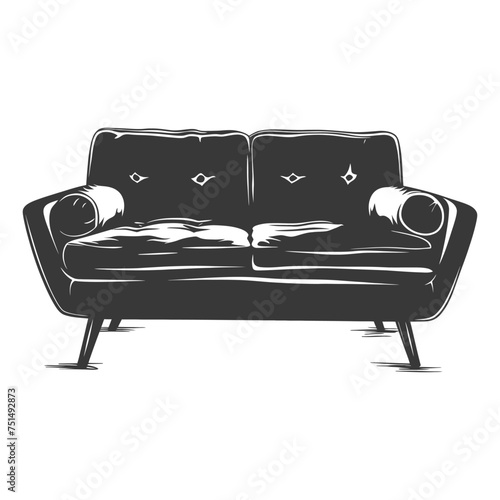 Silhouette Scandinavian sofa black color only