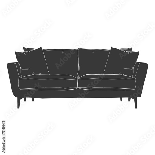Silhouette Scandinavian sofa black color only