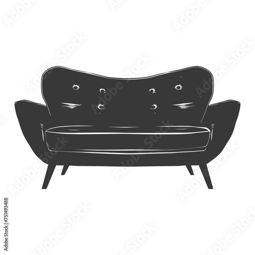 Silhouette Scandinavian sofa black color only