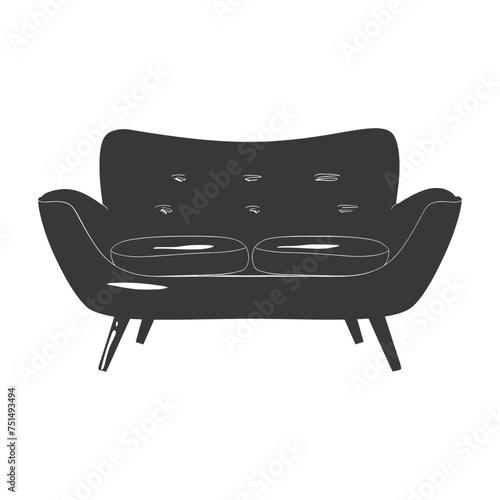 Silhouette Scandinavian sofa black color only
