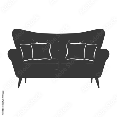Silhouette Scandinavian sofa black color only