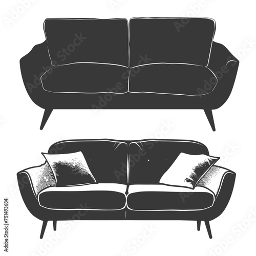 Silhouette Scandinavian sofa black color only