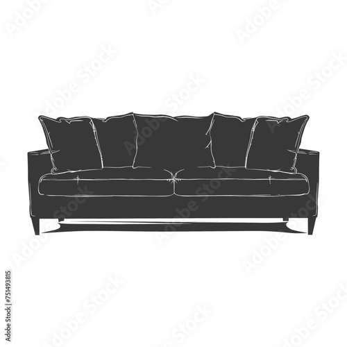 Silhouette Scandinavian sofa black color only