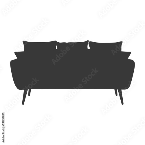 Silhouette Scandinavian sofa black color only