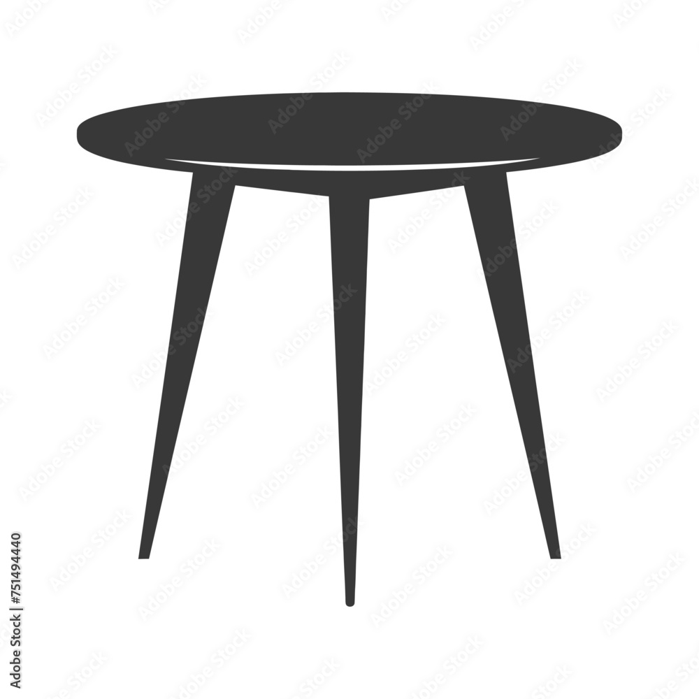 Silhouette Scandinavian table black color only Silhouette Scandinavian table black color only