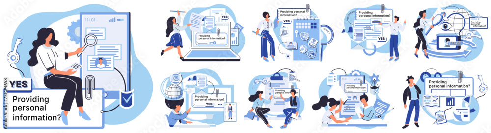 Personal information vector illustration. The concept personal information highlights importance its security Authentication and encryption are pivotal elements personal data management Ensuring Personal information vector illustration. The concept personal information highlights importance its security Authentication and encryption are pivotal elements personal data management Ensuring