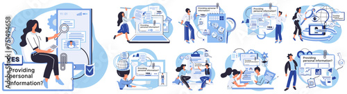 Personal information vector illustration. The concept personal information highlights importance its security Authentication and encryption are pivotal elements personal data management Ensuring