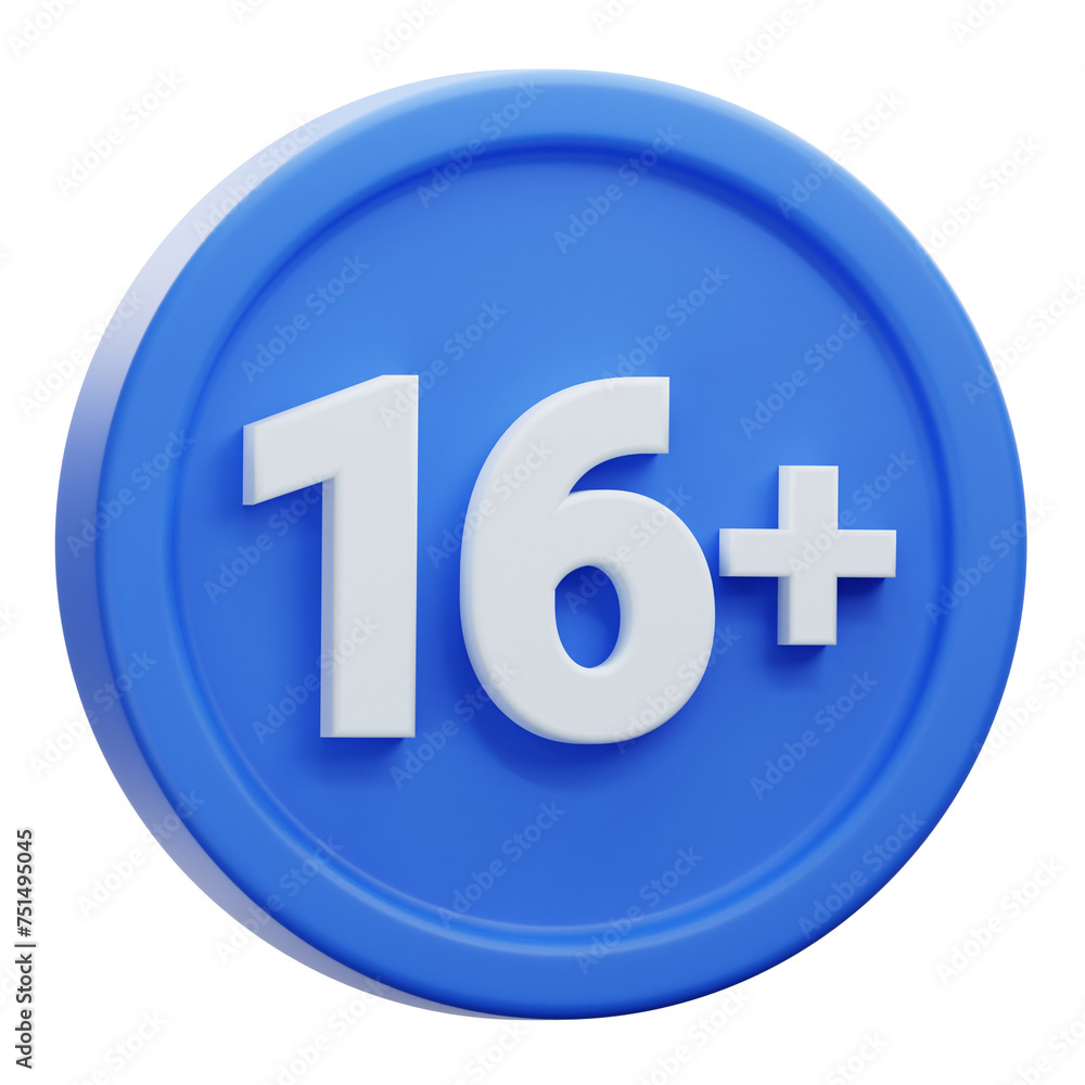 under sixteen age limit restriction sign 3d illustration under sixteen age limit restriction sign 3d illustration