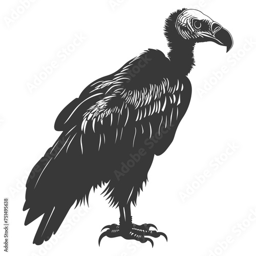 Silhouette vulture bird animal black color only