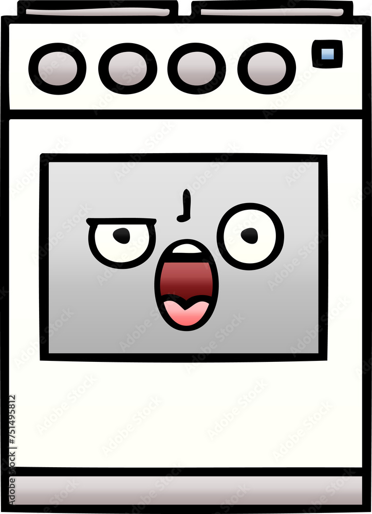 gradient shaded cartoon kitchen oven gradient shaded cartoon kitchen oven