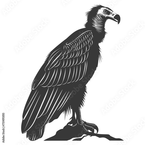 Silhouette vulture bird animal black color only