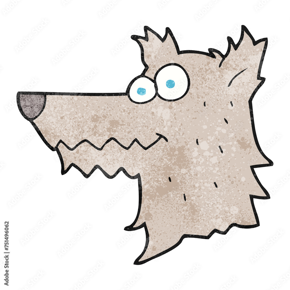 textured cartoon wolf head textured cartoon wolf head