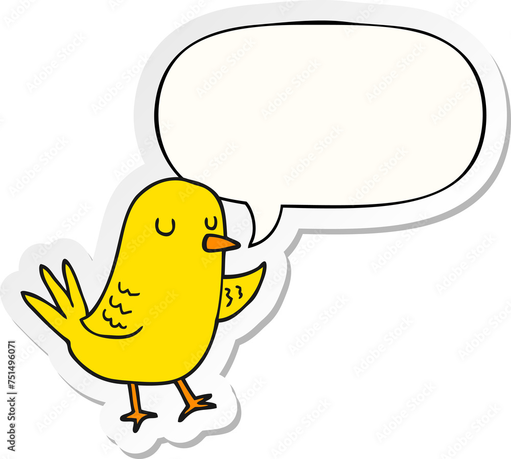cartoon bird and speech bubble sticker cartoon bird and speech bubble sticker