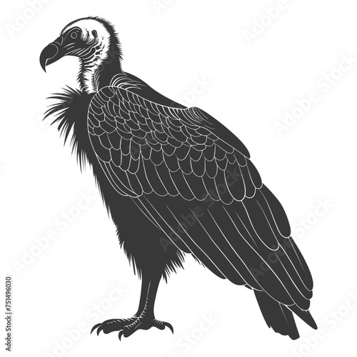 Silhouette vulture bird animal black color only