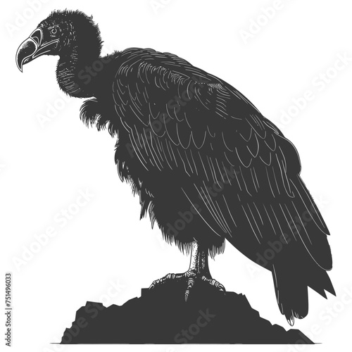 Silhouette vulture bird animal black color only