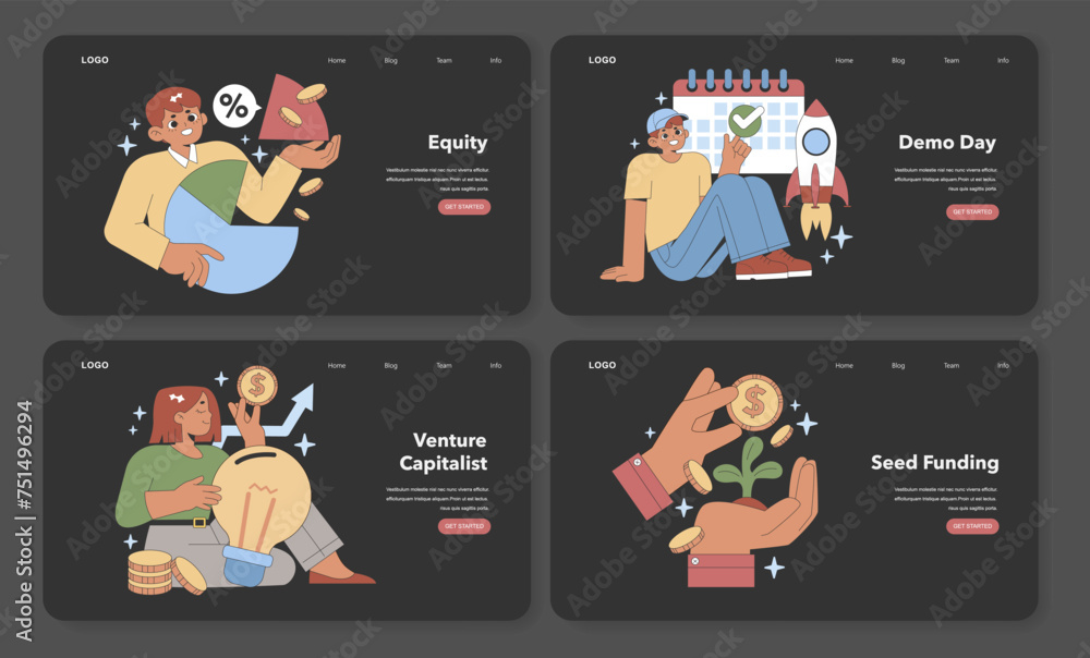 Obraz premium Startup Funding set. Vector illustration.