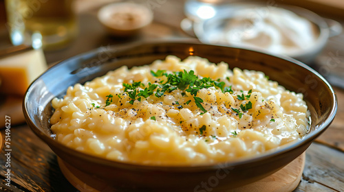 Delicious bowl of creamy risotto