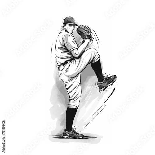 On the Mound: Baseball Player Ready to Release the Ball