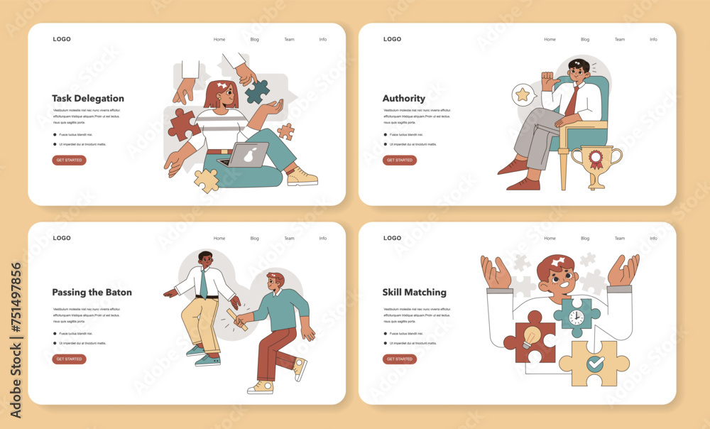 Task Delegation set. Vector illustration. Task Delegation set. Vector illustration.