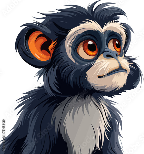 Monkey cartoon illustration isolated on white background vector