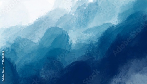 abstract watercolor paint background by gradient deep blue color with liquid fluid grunge texture for background banner