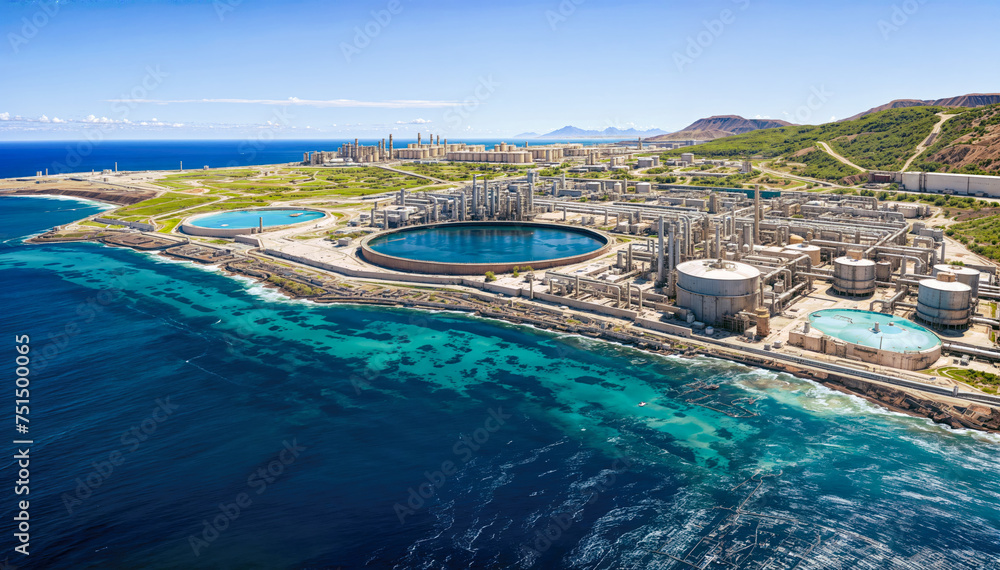 Aerial view of the oil refinery in Cape Town