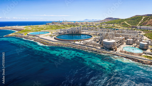Aerial view of the oil refinery in Cape Town