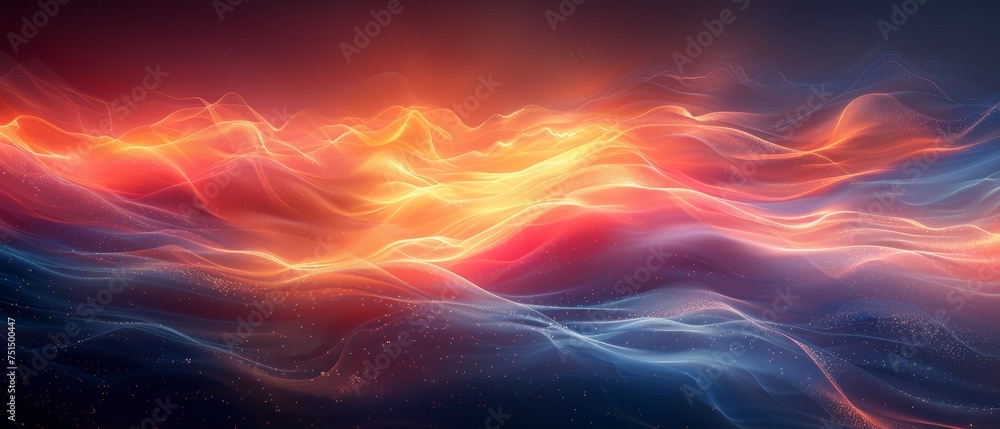 Horizons of Translucency Traveling through Abstract 3D Fluidity Dynamic Holographic Curves Depths of Darkness Gradient Sonata Bold Banners, Enigmatic Backgrounds, Mesmerizing Wallpapers, Intriguing